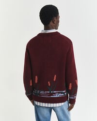 Bird Graphic Crew Neck Sweater