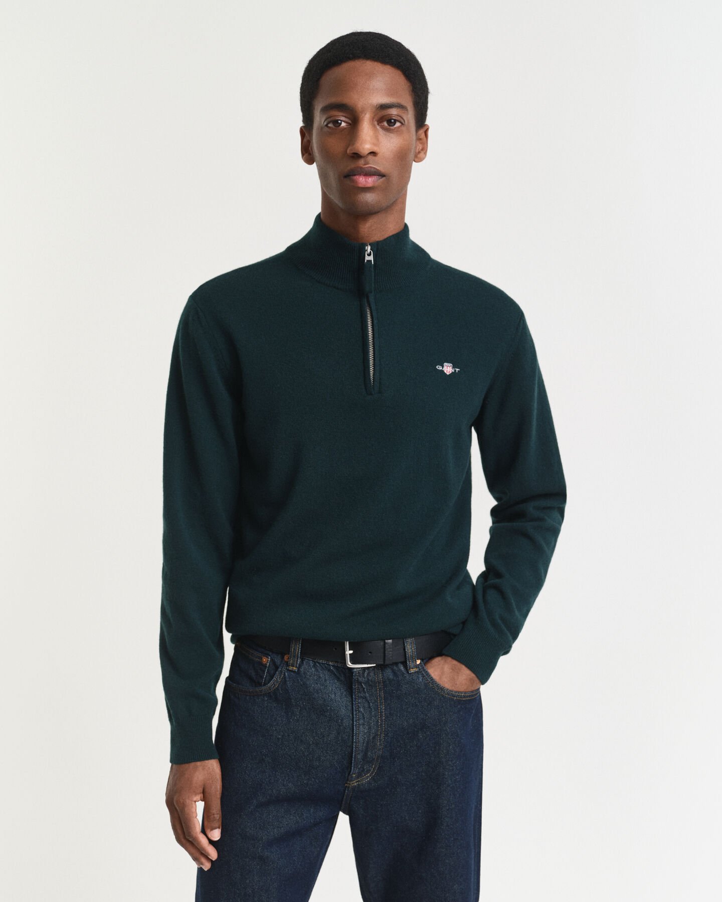 Superfine Lambswool Half-Zip Sweater