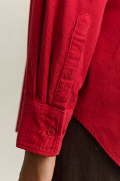 Relaxed Corduroy Shirt — RUBY RED 4