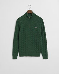 Cotton Cable Knit Half-Zip Sweater