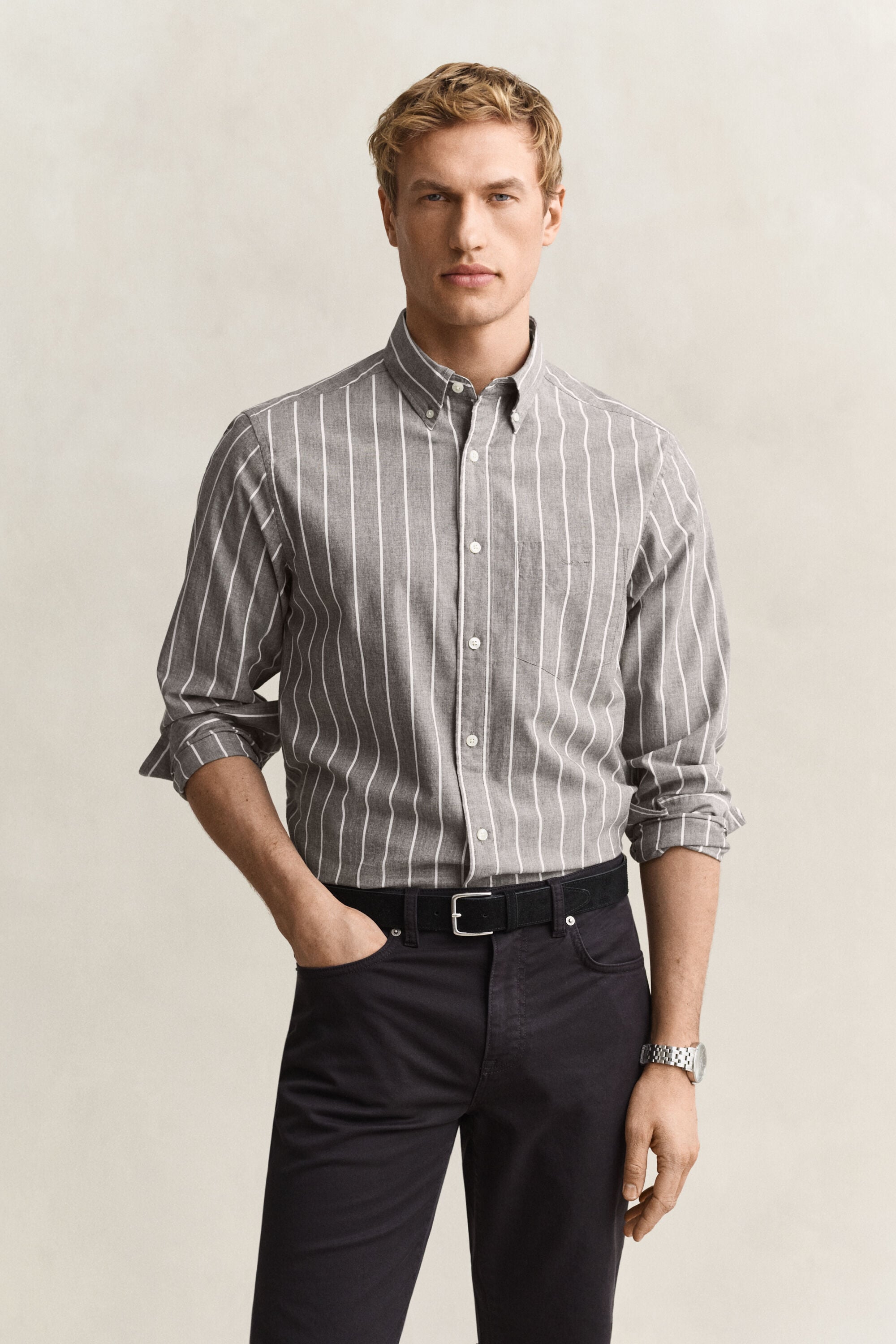 Striped Mélange Poplin Shirt