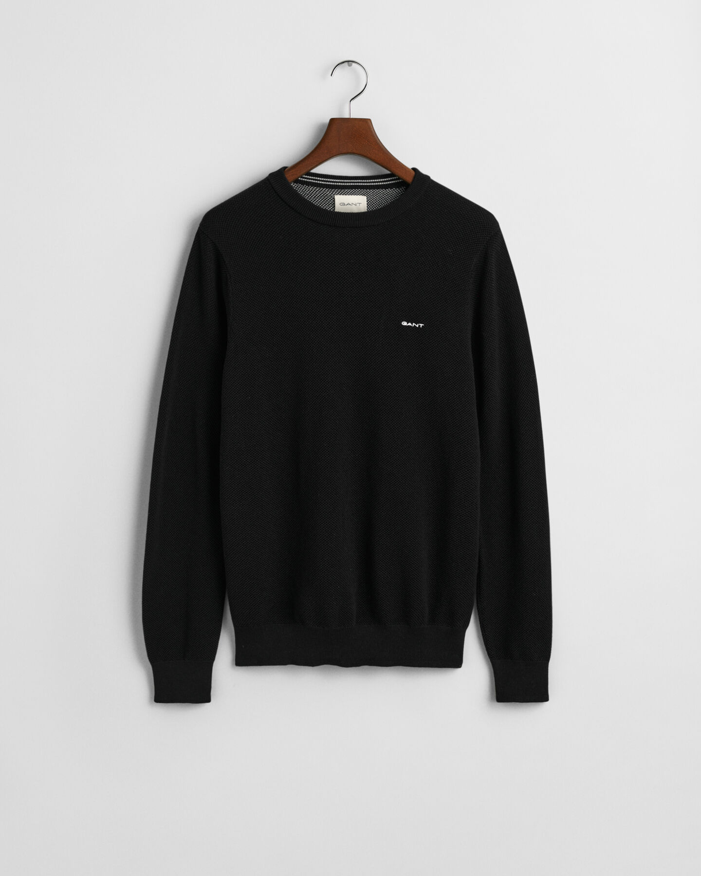 Cotton Piqué Crew Neck Sweater