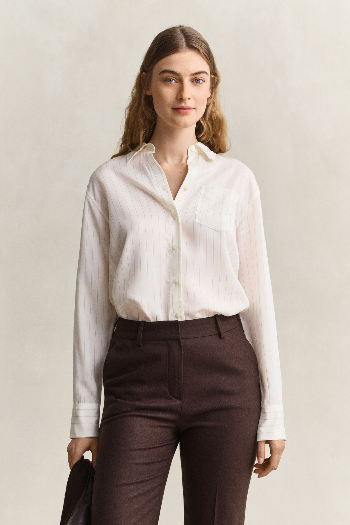 Back Fold Detail Shirt — EGGSHELL