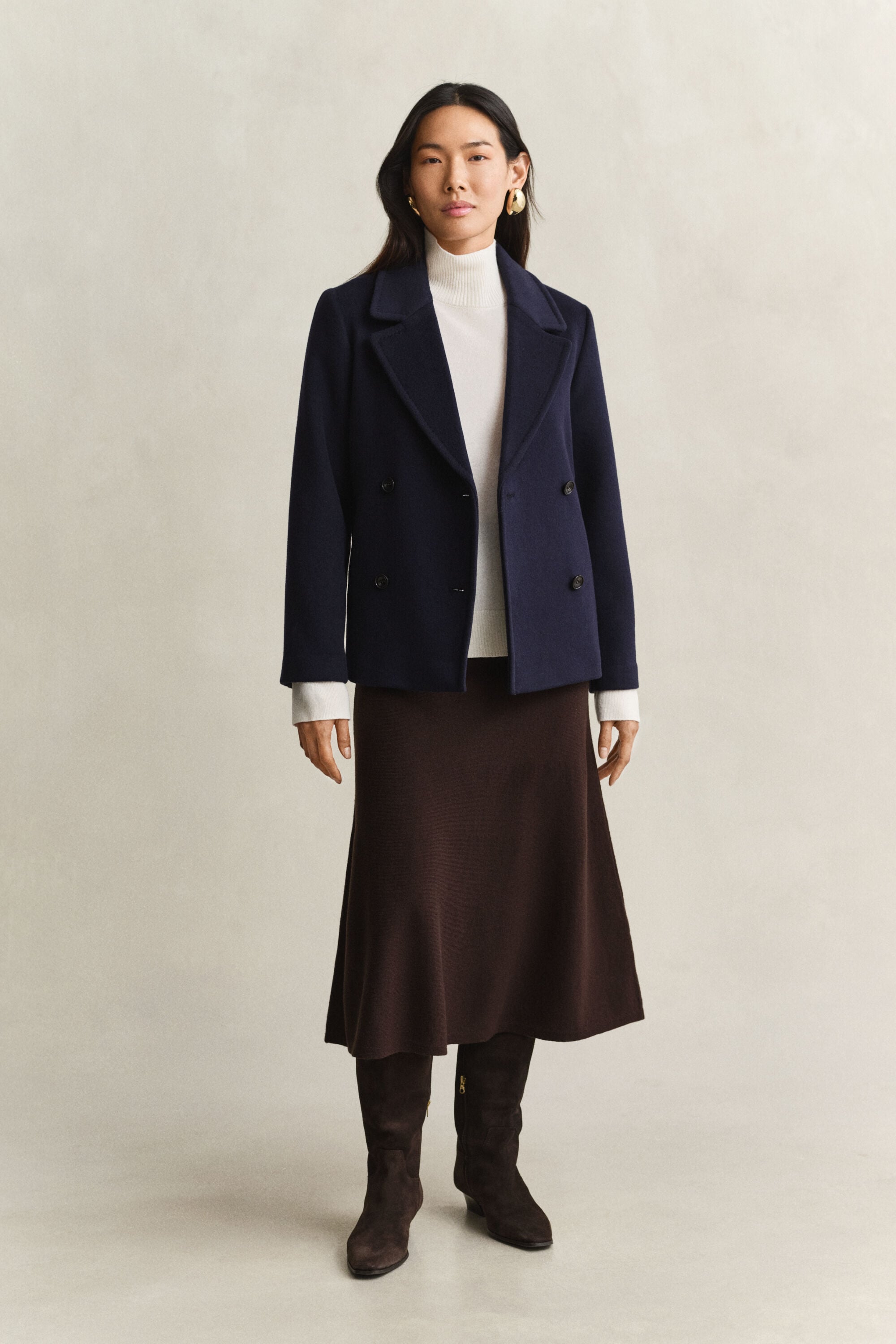 Superfine Lambswool Mock Neck Sweater