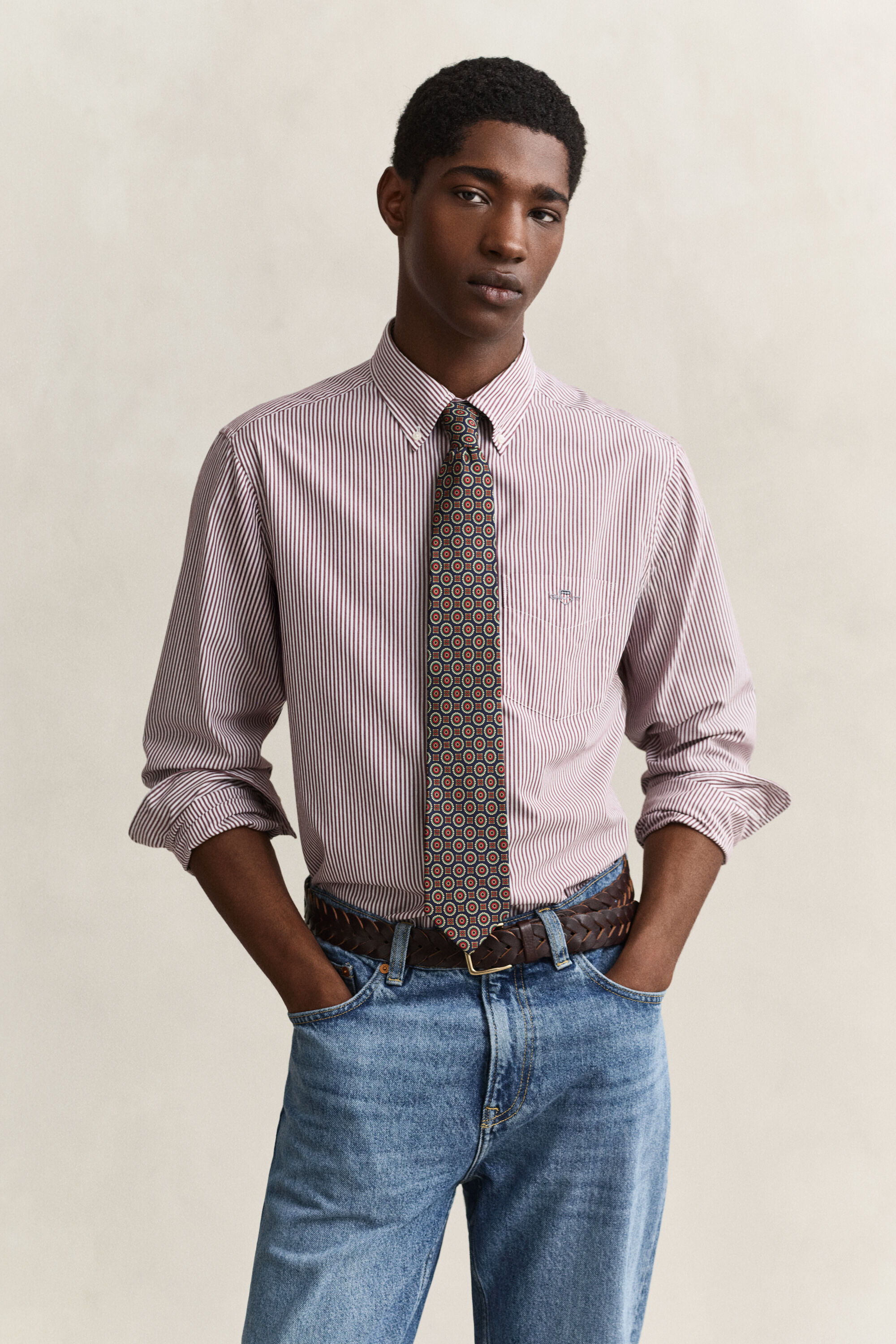 Classic Regular Striped Poplin Shirt
