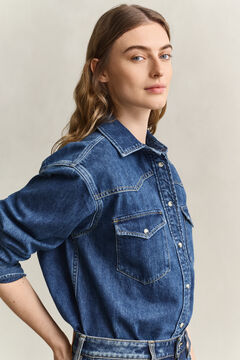 Denim Ranger Shirt — MID BLUE WORN IN 3