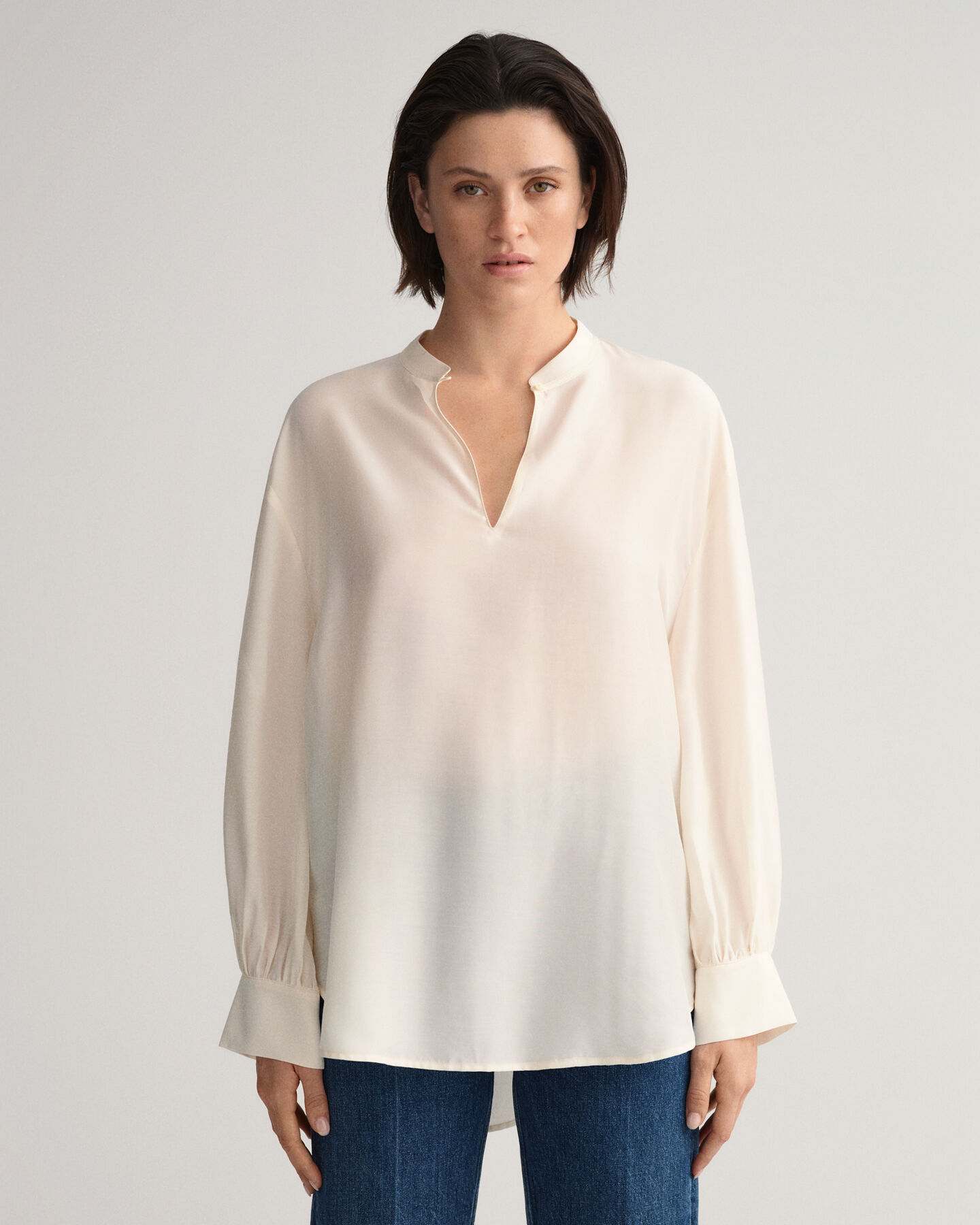 Lyocell Silk Popover Blouse