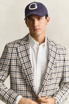 Wool Linen Check Blazer — CREAM 5