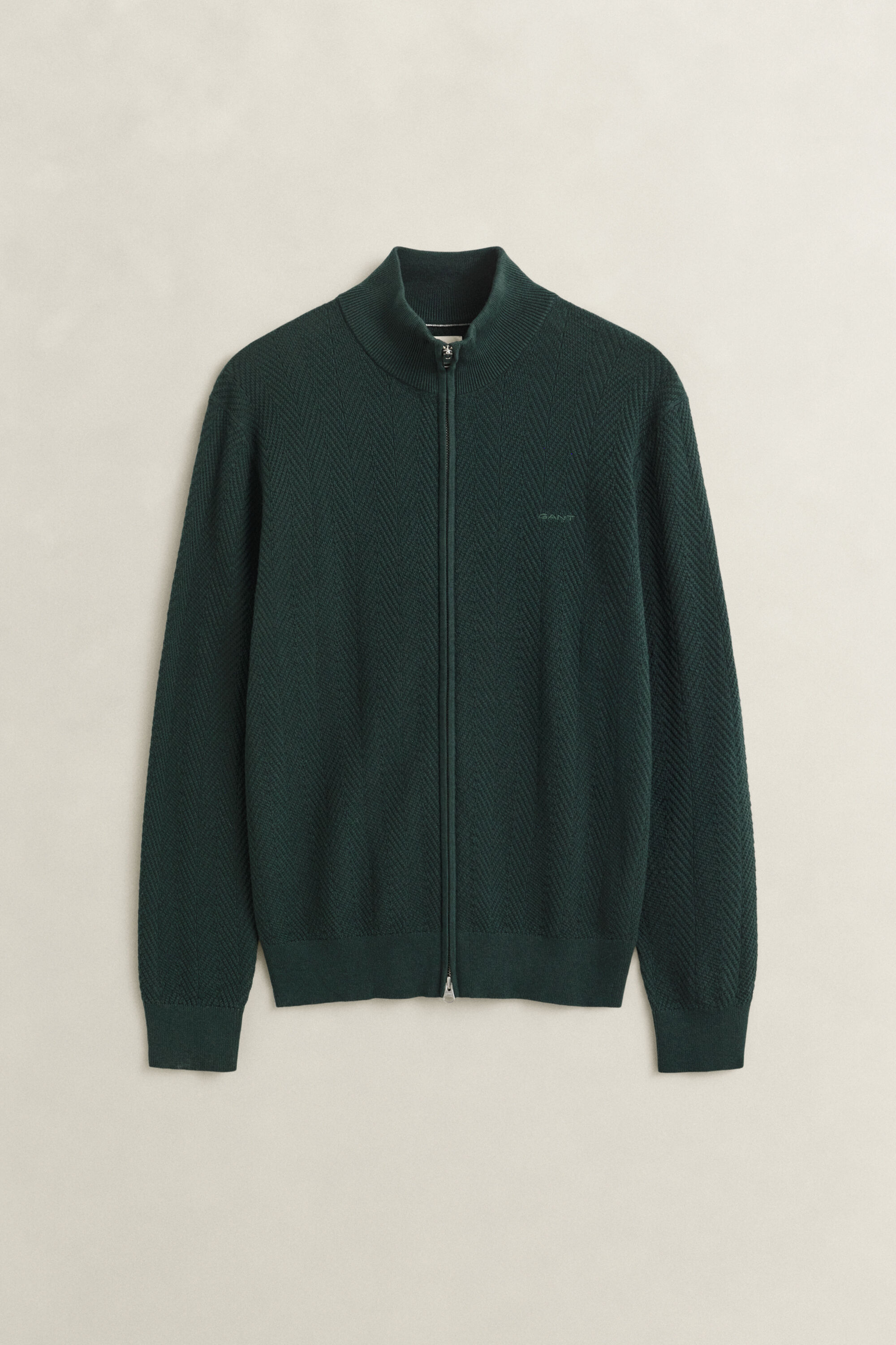 Herringbone Zip Cardigan