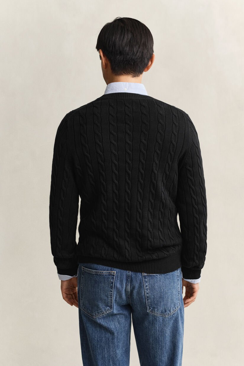 Cotton Cable Knit Crew Neck Sweater