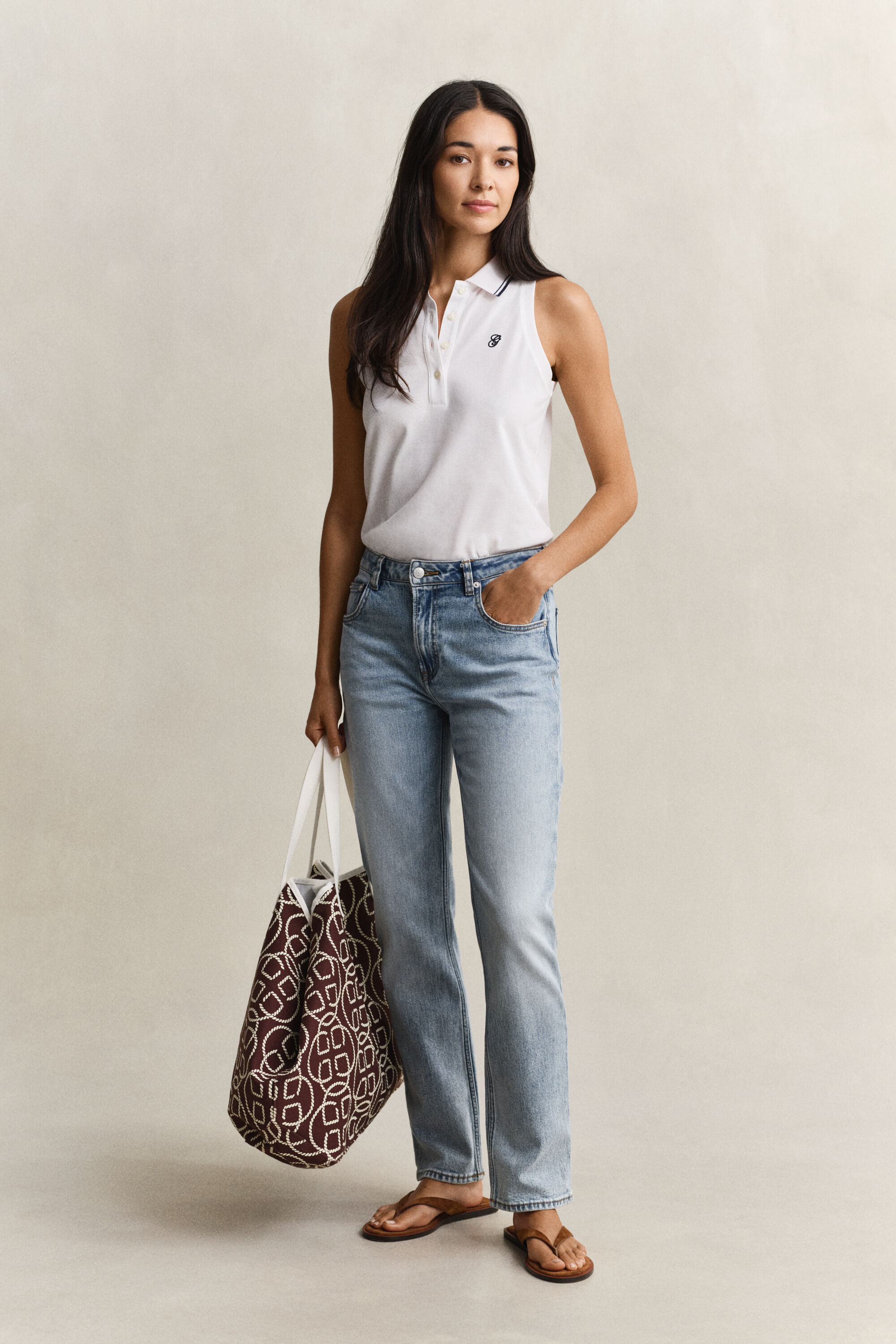 Sleeveless Piqué Polo Shirt