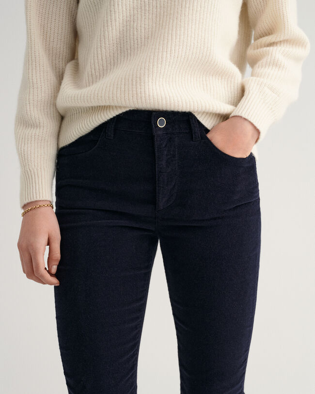 Farla Slim Fit Cropped Corduroy Jeans