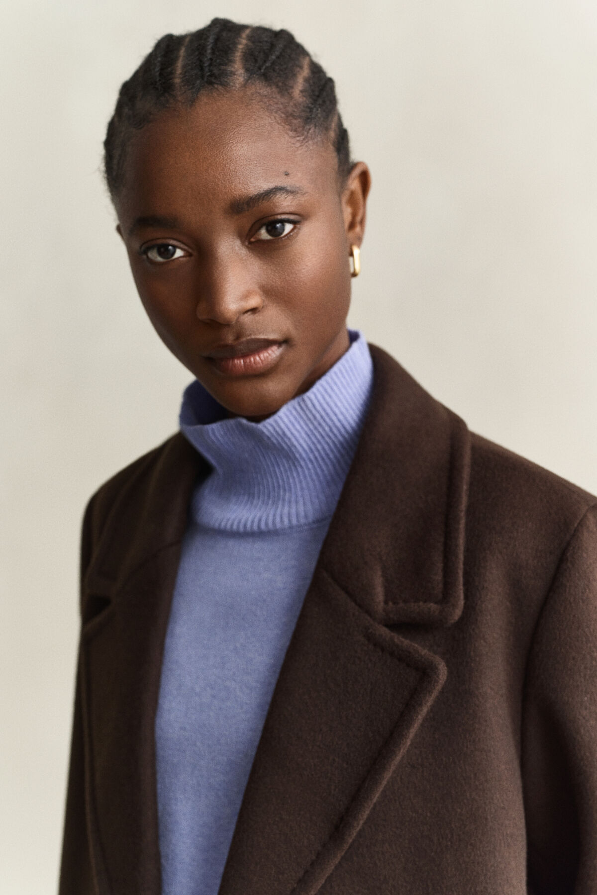 Wool Blend Peacoat — DEEP BROWN