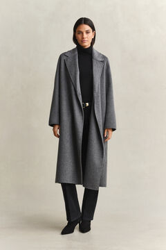 Handstitched Belted Coat — CHARCOAL MELANGE 8