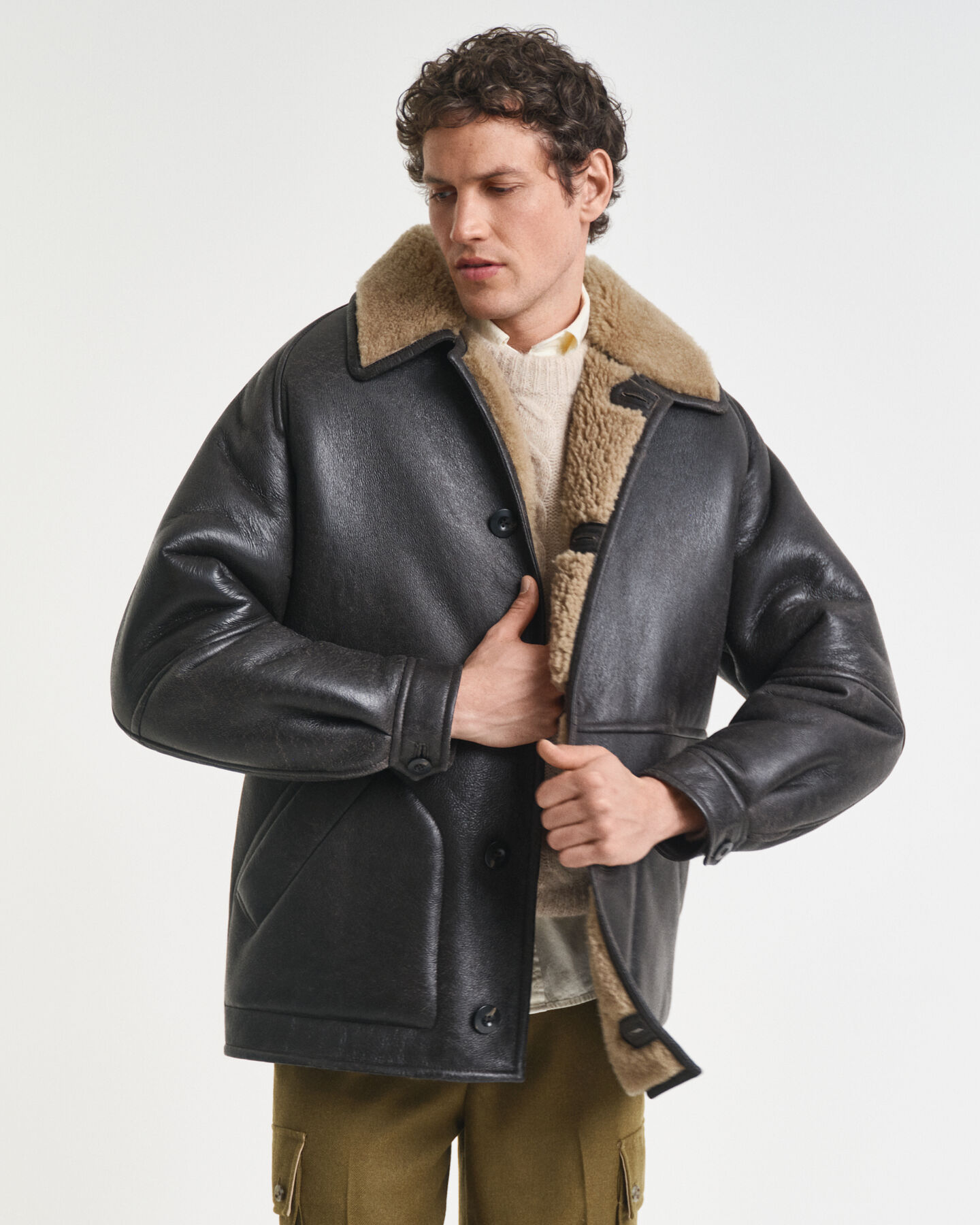 Worn-In Leather Shearling Jacket