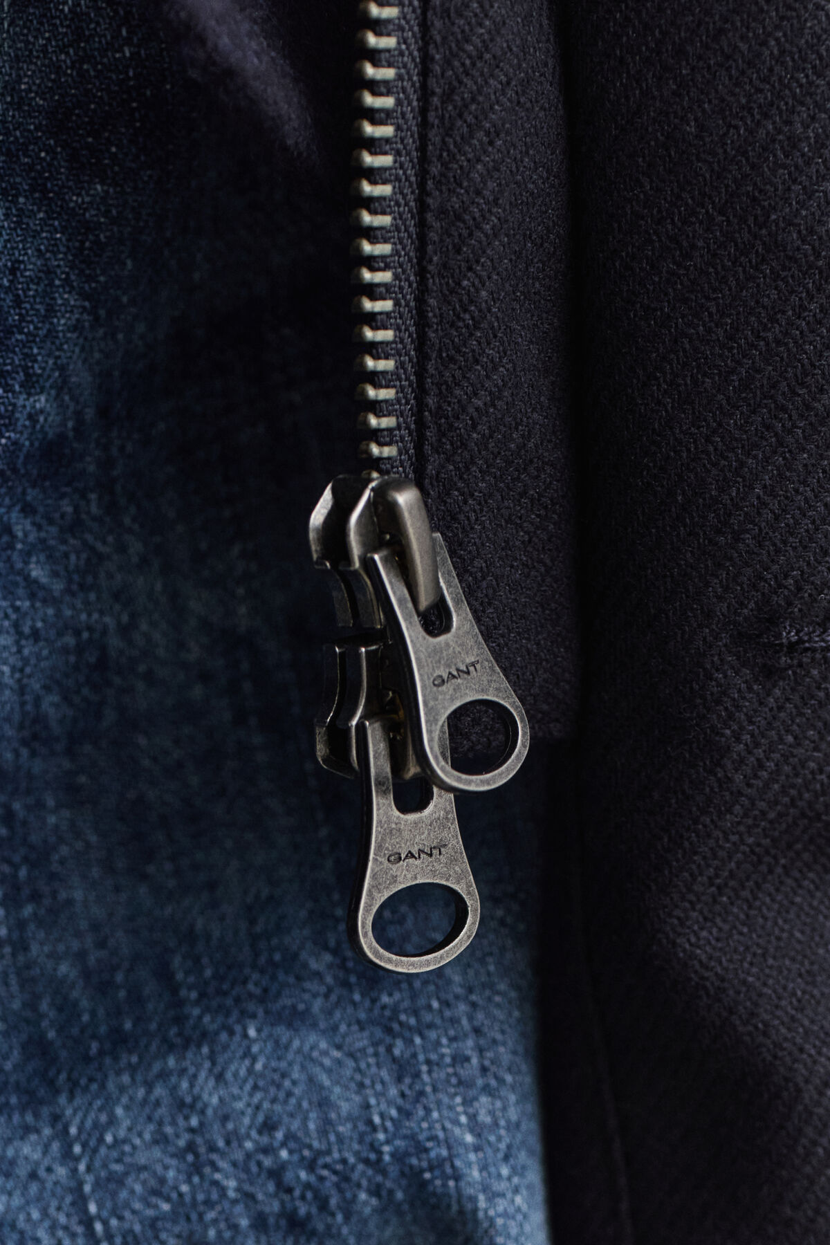 Flannel Down Mid Jacket — EVENING BLUE