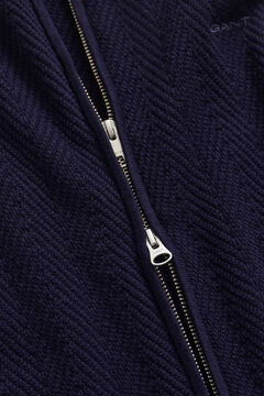 Herringbone Zip Cardigan — EVENING BLUE 1