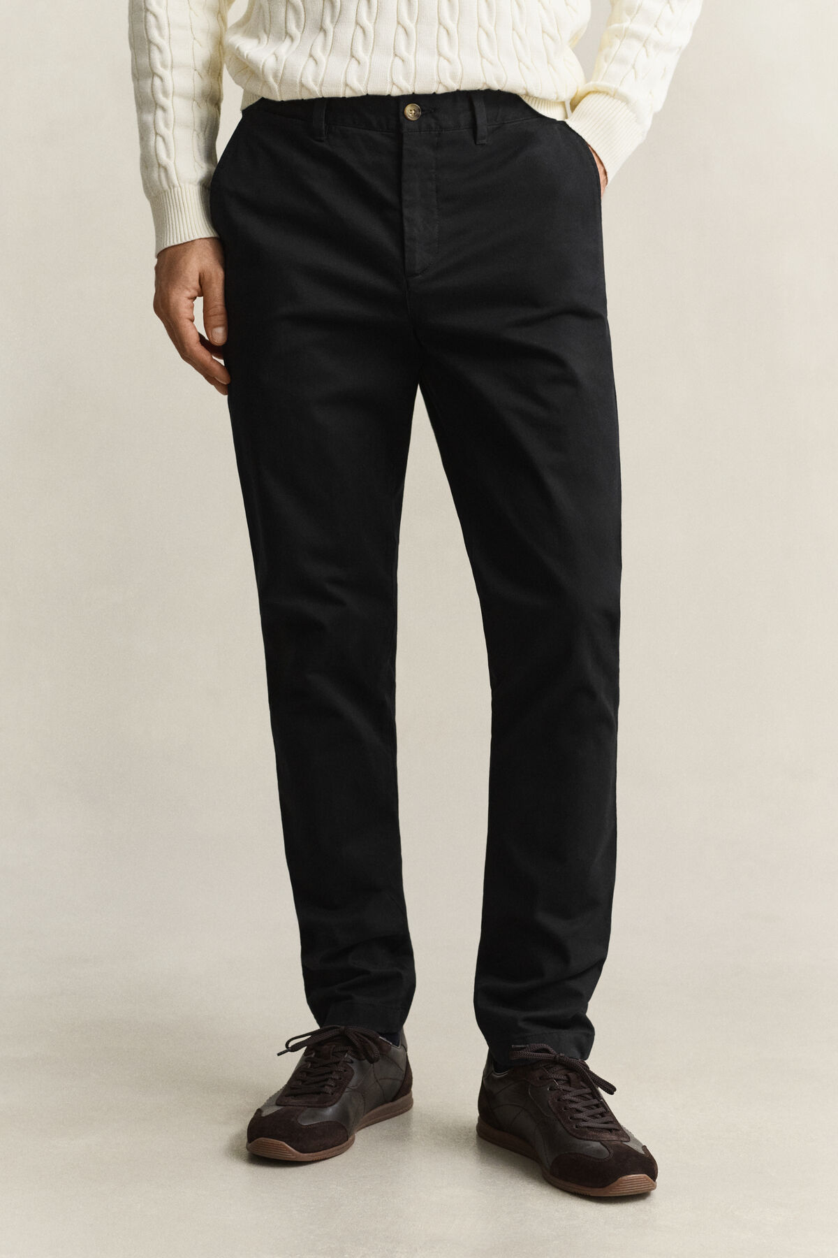 Classic Slim Chinos — BLACK