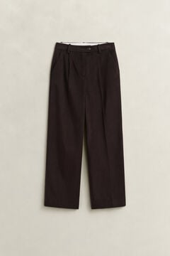 Twill Velvet Pants — DEEP BROWN 1