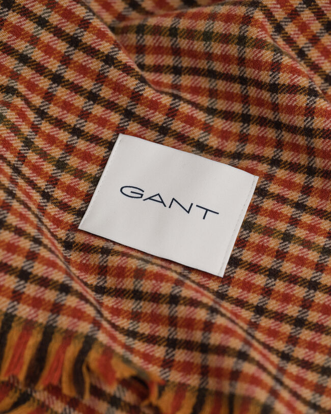 Wide Wool Gingham Scarf