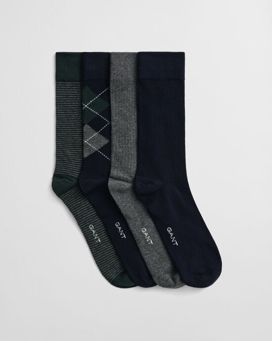 4-Pack Argyle & Striped Socks Gift Box