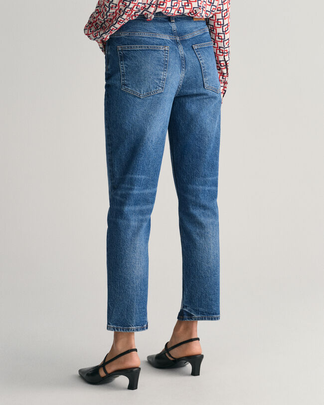 High-Waisted Straight Cropped Jeans