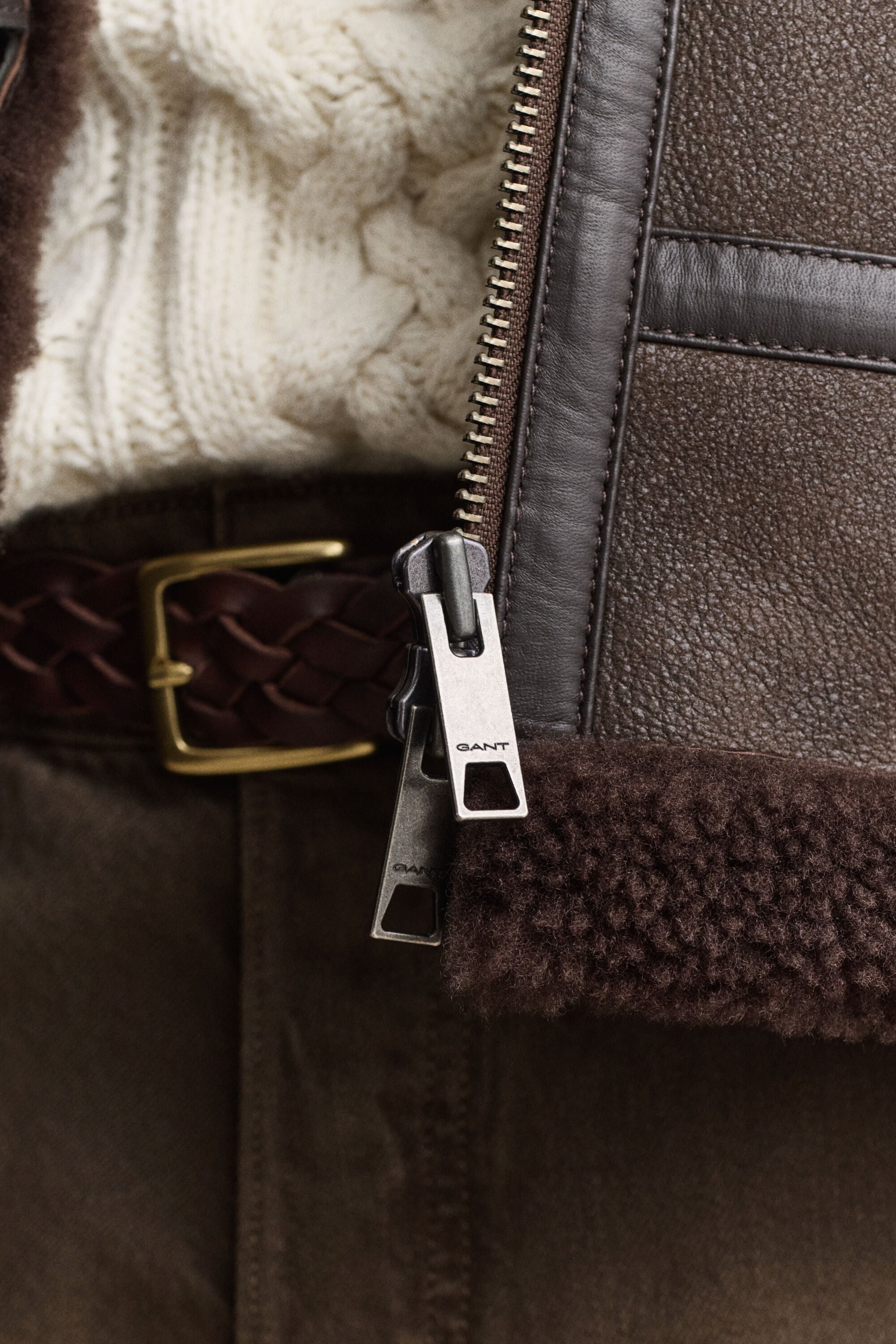 Shearling Jacket — BLACK BROWN