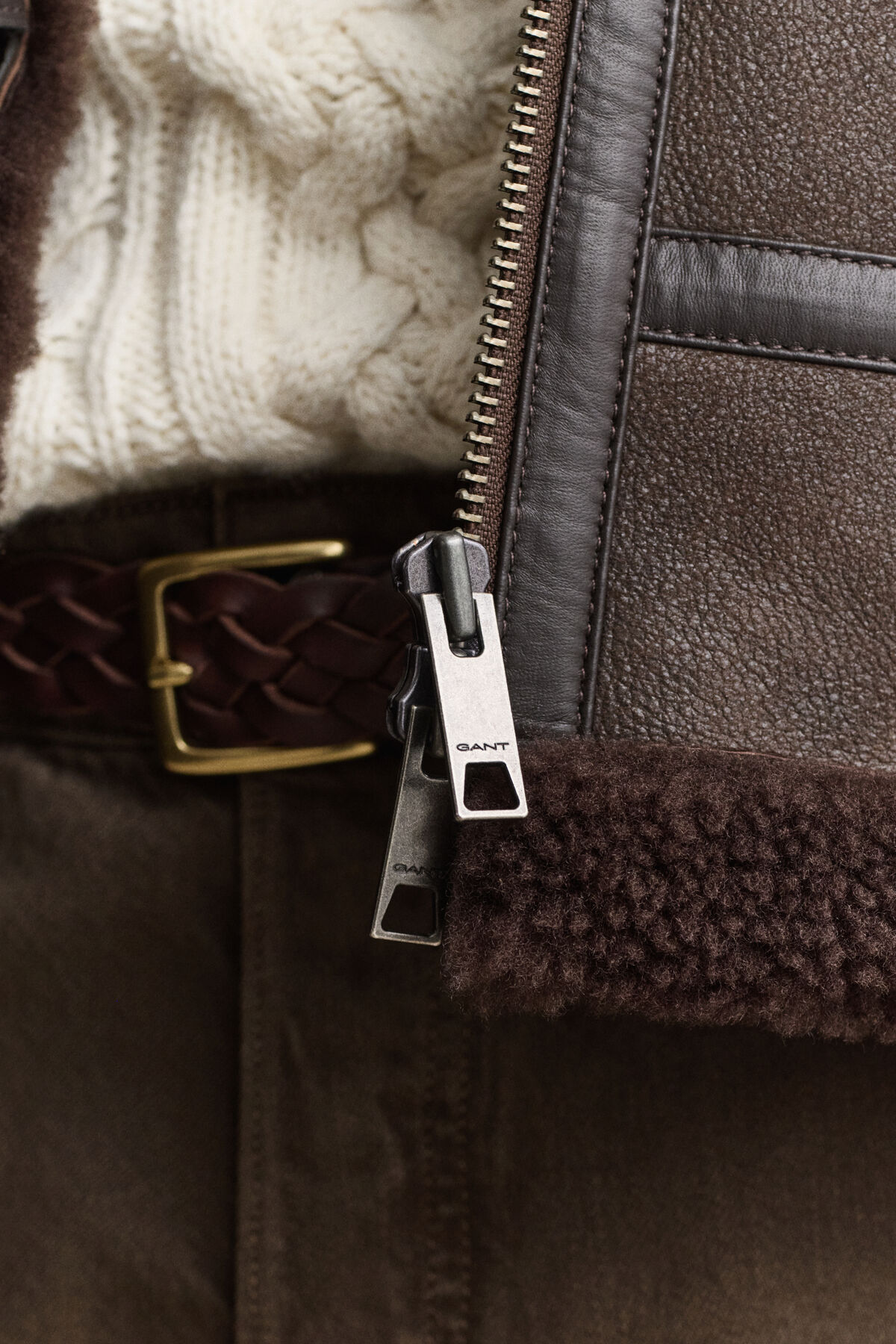 Shearling Jacket — BLACK BROWN