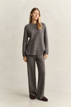 Wool Cashmere Blend Pants — BROWN MELANGE 6