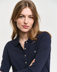 Shield Long Sleeve Piqué Polo Shirt