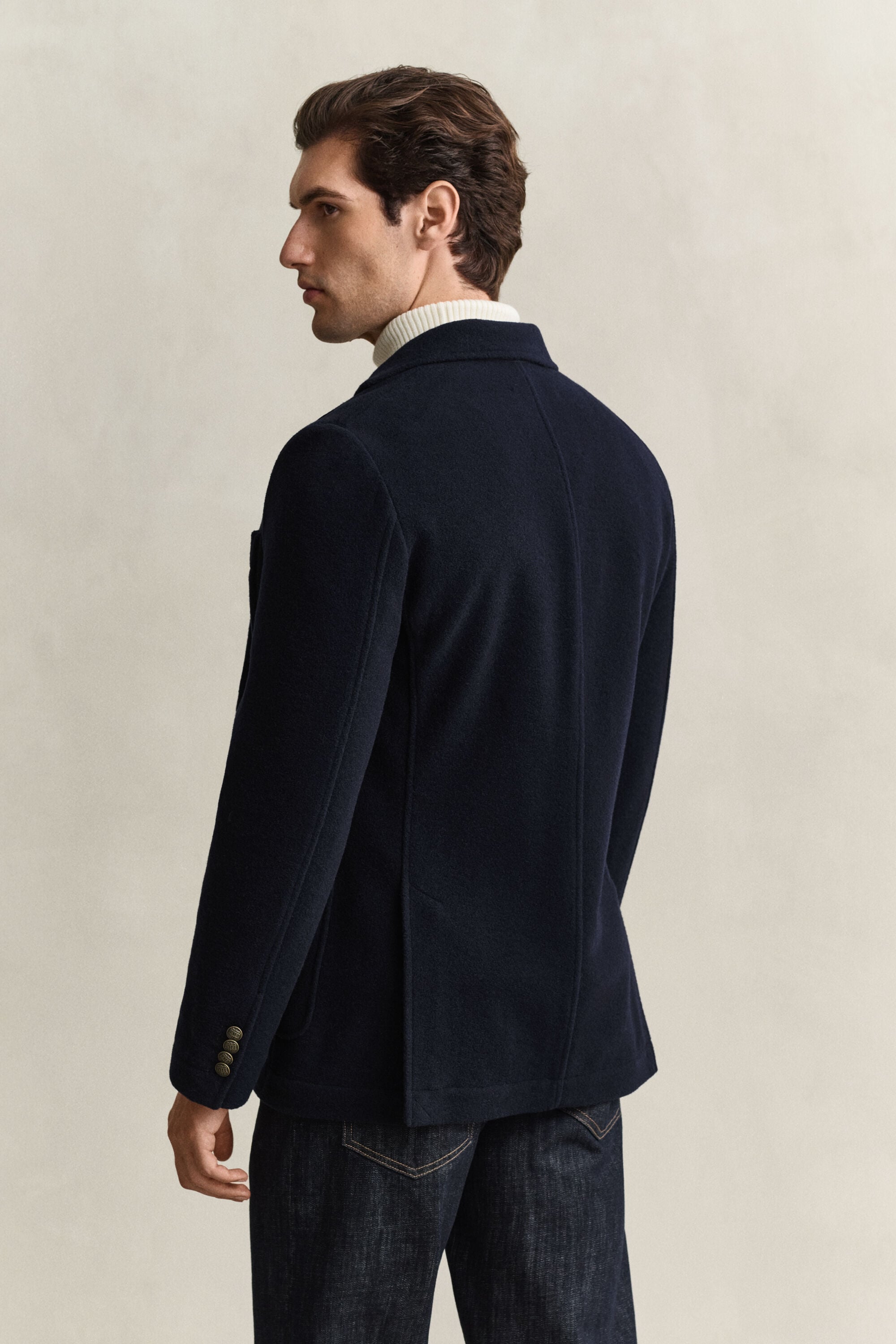 Felted Wool Club Blazer — EVENING BLUE