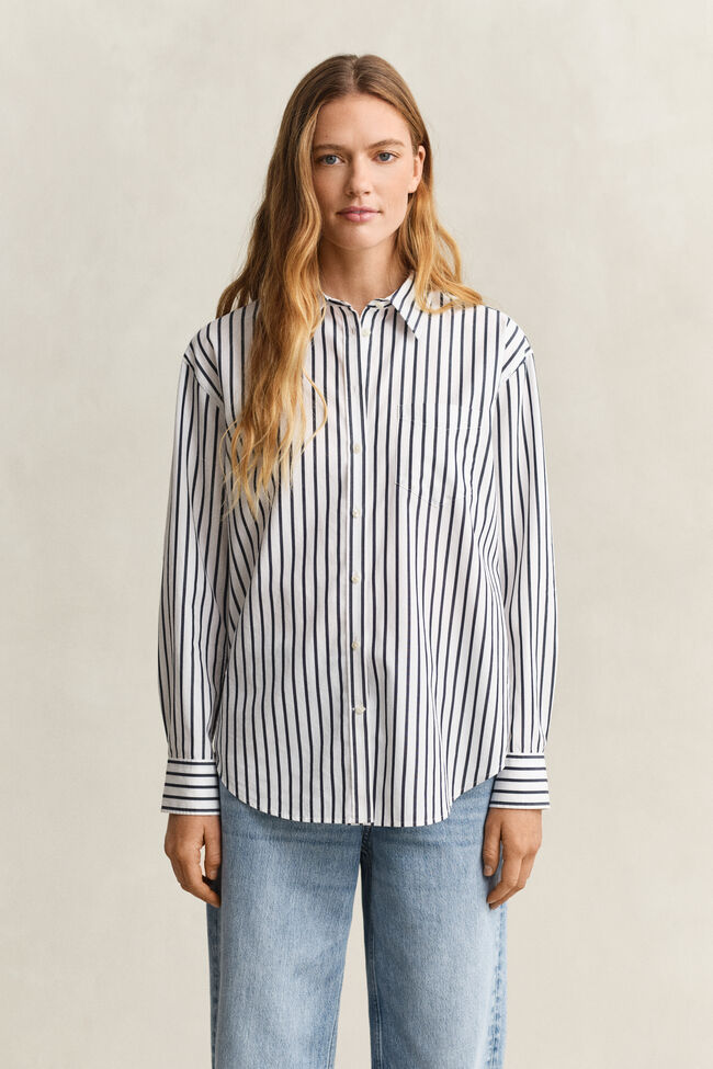 Relaxed Fit Classic Striped Poplin Shirt