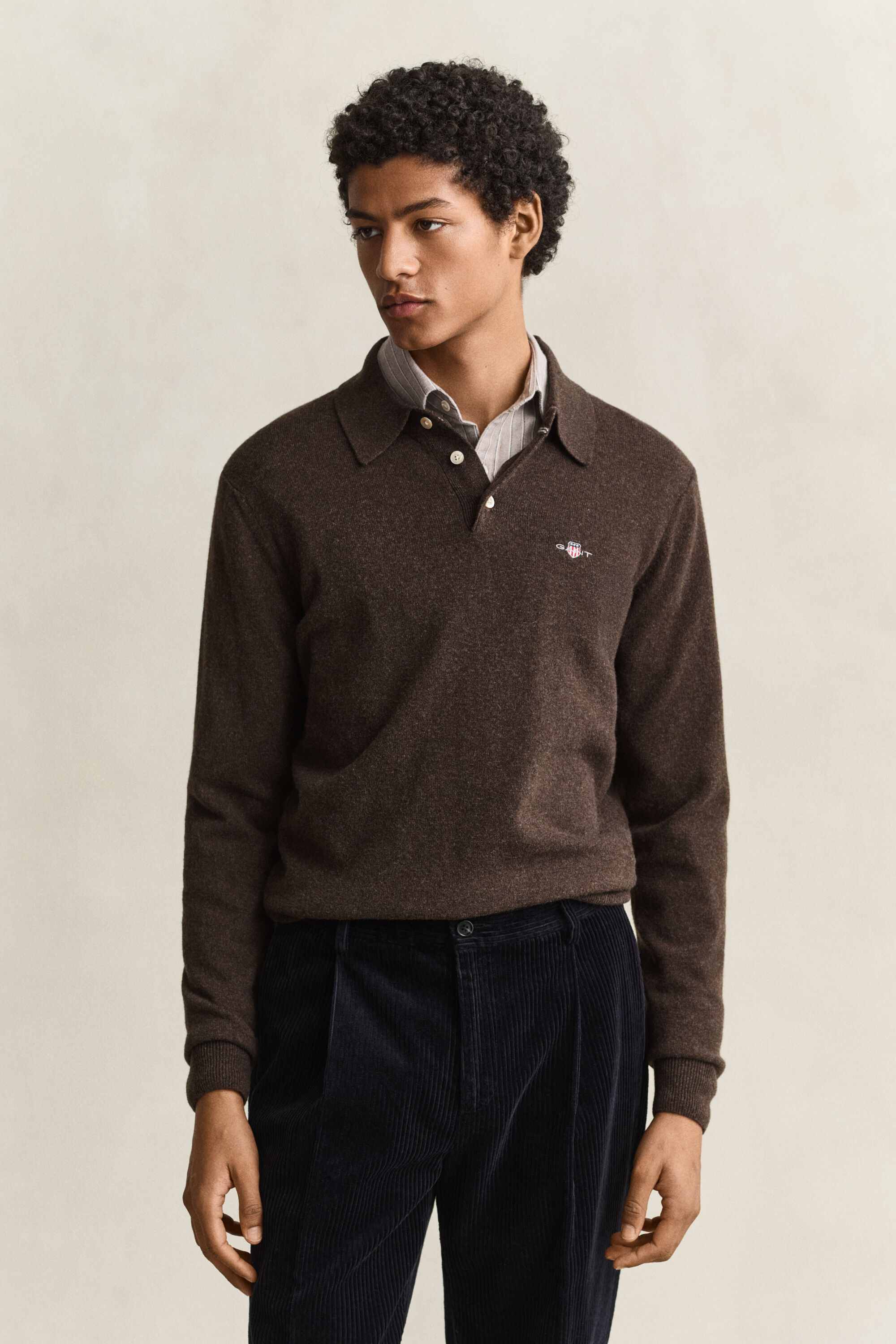 Superfine Lambswool Polo Sweater