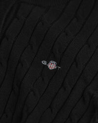 Stretch Cotton Cable Knit Cardigan