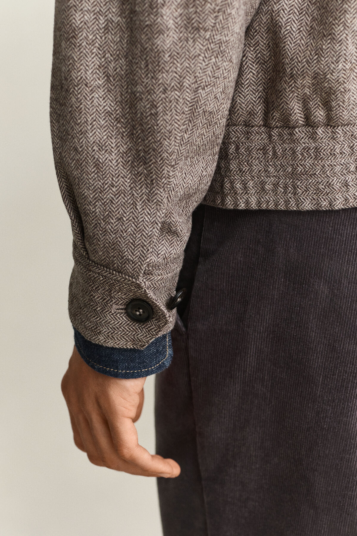 Wool Blend Windcheater Jacket — MIST TAUPE