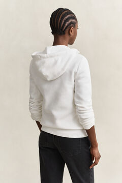 Tonal Shield Zip Hoodie — EGGSHELL 3