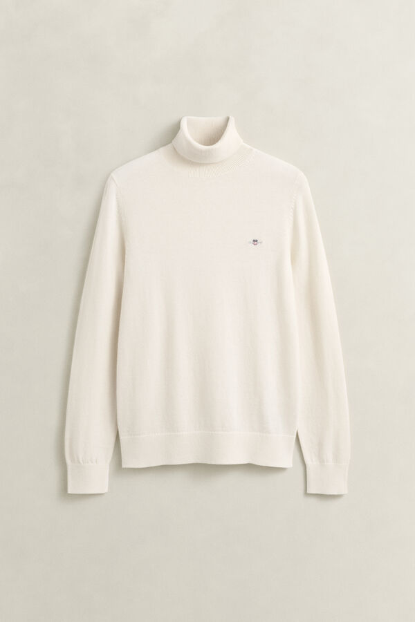 Wool Cotton Turtleneck Sweater — CREAM