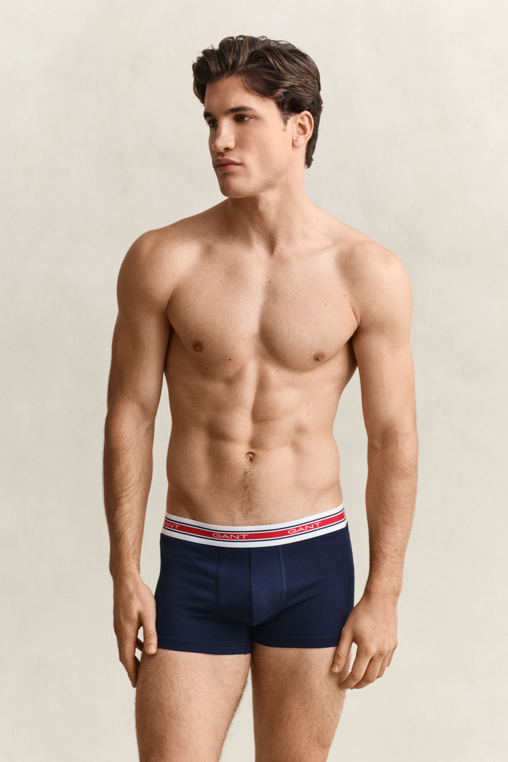 3-Pack Striped Waistband Trunks