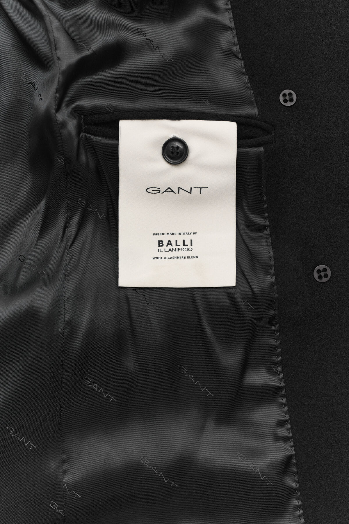 Wool Cashmere Blend Coat — BLACK