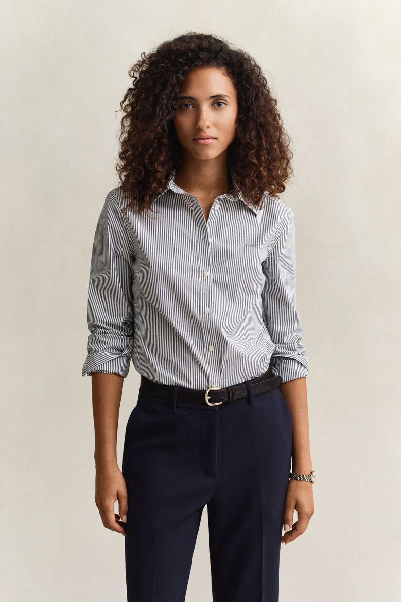 Slim Fit Striped Poplin Shirt