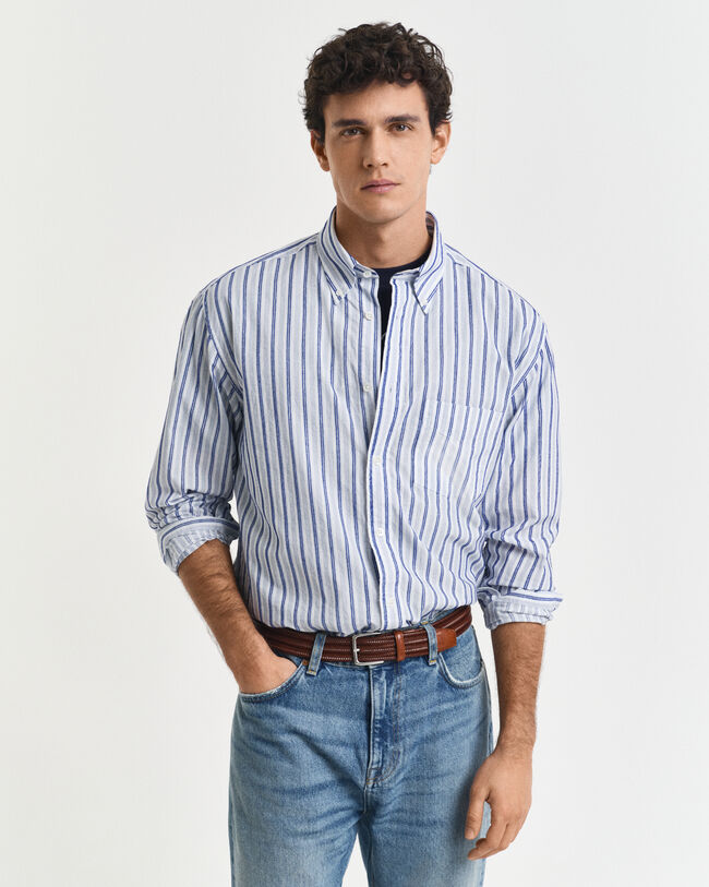 Relaxed Fit Textured Stripe Shirt