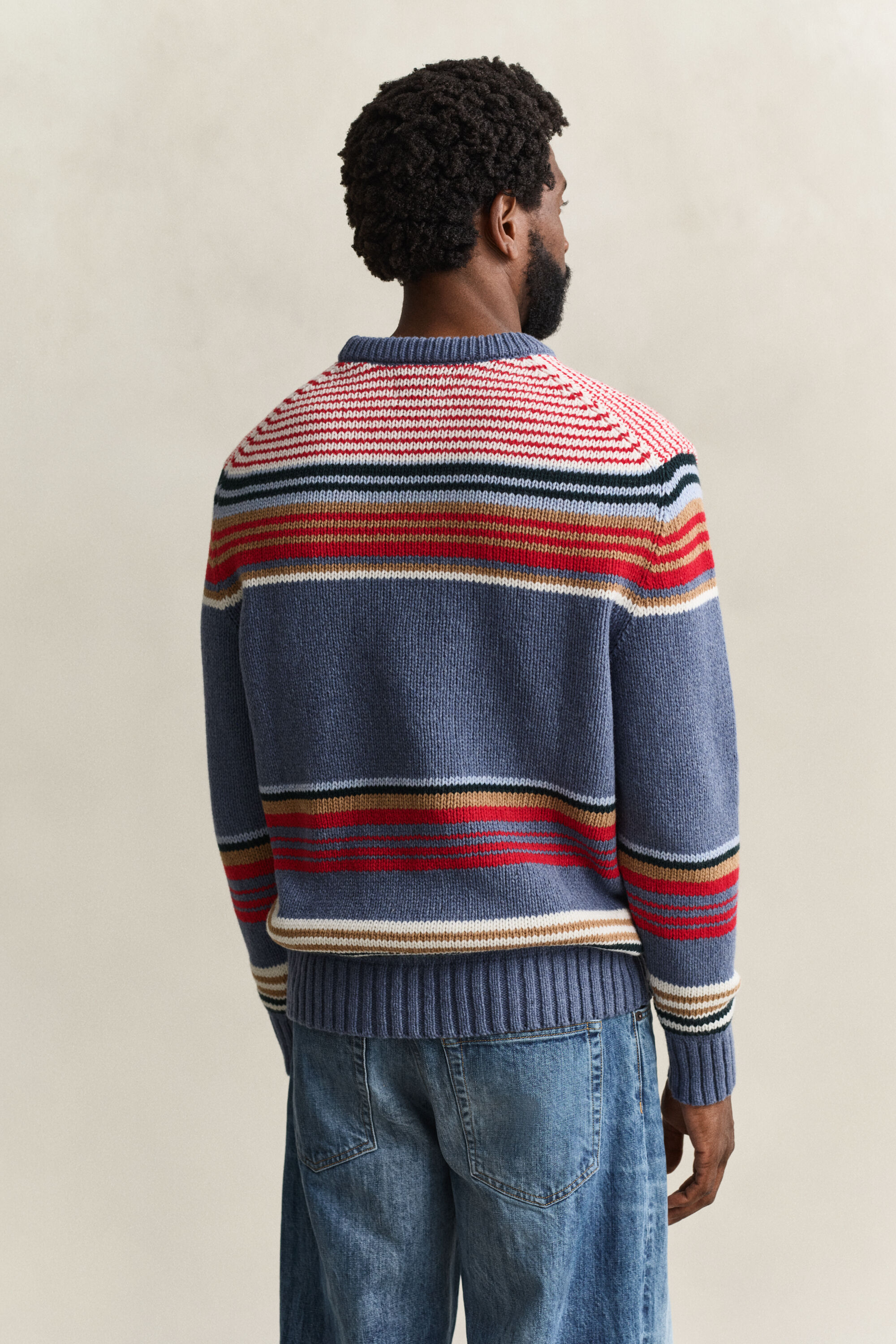 Multistriped Crew Neck Sweater