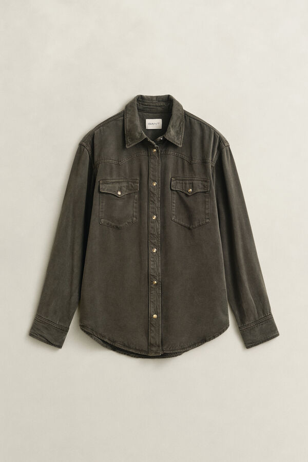 Denim Twill Ranger Shirt — DARK MOSS GREEN