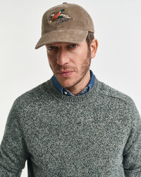 Wool Blend Mouliné Crew Neck Sweater