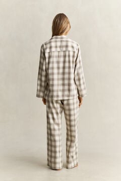 Checked Flannel Pajama Set — MIST TAUPE 4