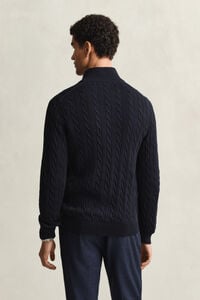 Cotton Cable Knit Half-Zip Sweater
