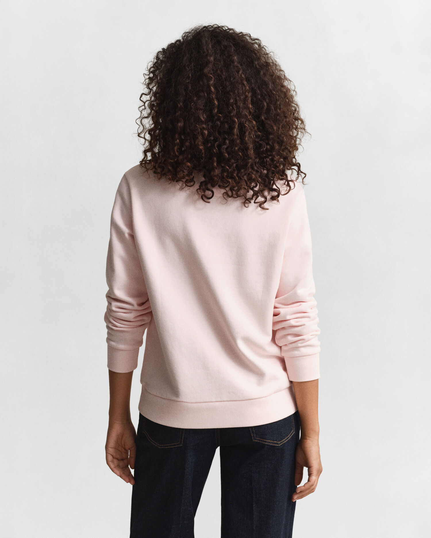 Tonal Graphic Crew Neck Sweatshirt — APRICOT PINK