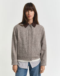 Contrast Collar Wool Jacket