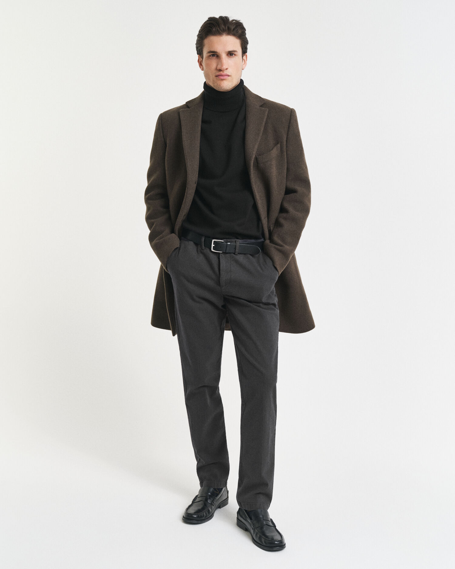 Slim Fit Cotton Herringbone Pants