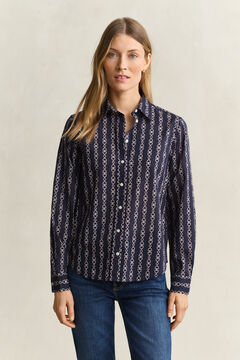 Printed Cotton Voile Shirt — EVENING BLUE 6